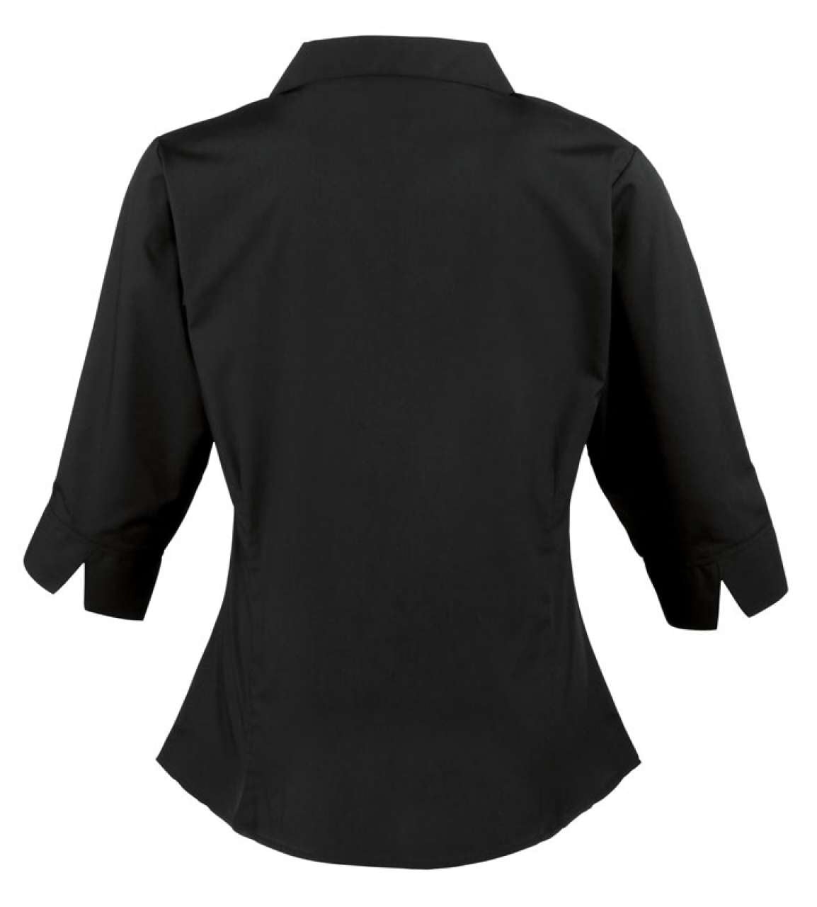 WOMEN'S POPLIN 3/4 SLEEVE BLOUSE - Black - Additional