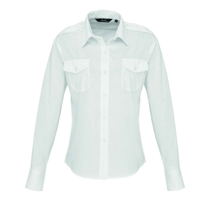WOMEN'S LONG SLEEVE PILOT SHIRT - White - Main