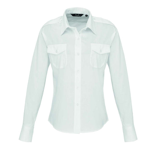 WOMEN'S LONG SLEEVE PILOT SHIRT - White - Main
