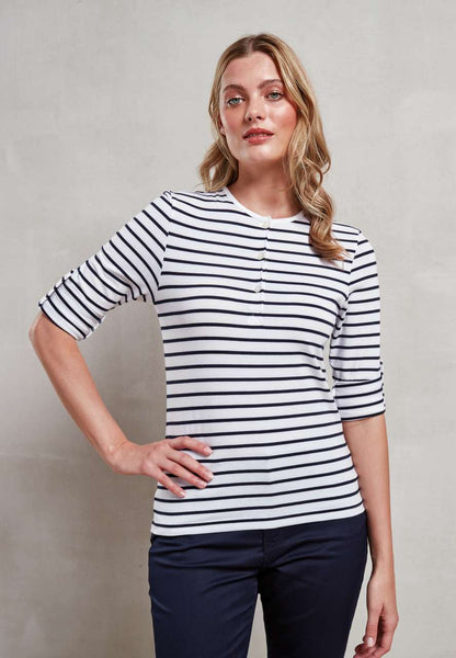 WOMEN'S LONG JOHN ROLL SLEEVE TEE - Grey Marl - Model