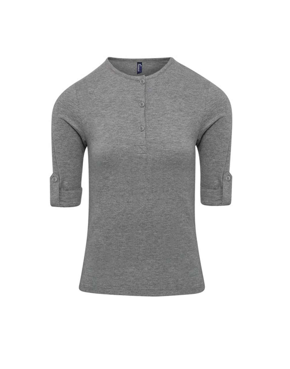 WOMEN'S LONG JOHN ROLL SLEEVE TEE - Grey Marl - Additional