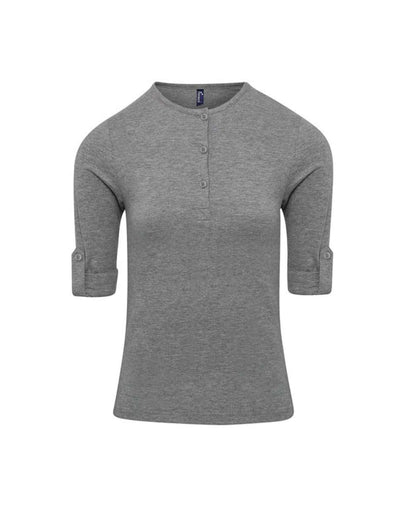 WOMEN'S LONG JOHN ROLL SLEEVE TEE - Grey Marl - Additional