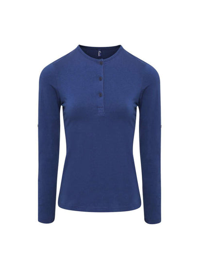 WOMEN'S LONG JOHN ROLL SLEEVE TEE - Indigo - Additional