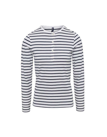 WOMEN'S LONG JOHN ROLL SLEEVE TEE - White/Navy - Additional