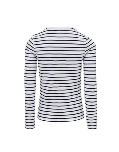 WOMEN'S LONG JOHN ROLL SLEEVE TEE - White/Navy - Main