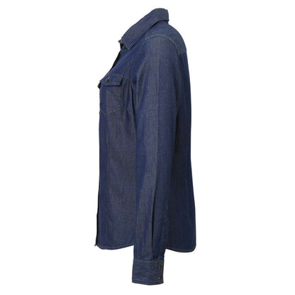 WOMEN'S JEANS STITCH DENIM SHIRT - Indigo Denim - Additional