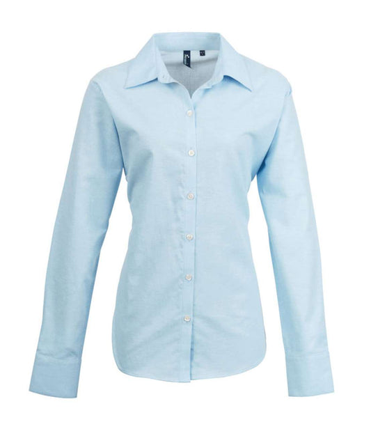 WOMEN'S LONG SLEEVE SIGNATURE OXFORD BLOUSE - Light Blue - Main
