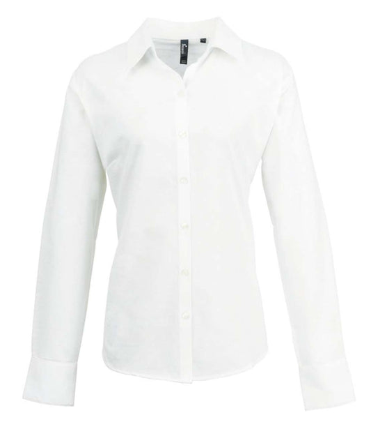WOMEN'S LONG SLEEVE SIGNATURE OXFORD BLOUSE - White - Main