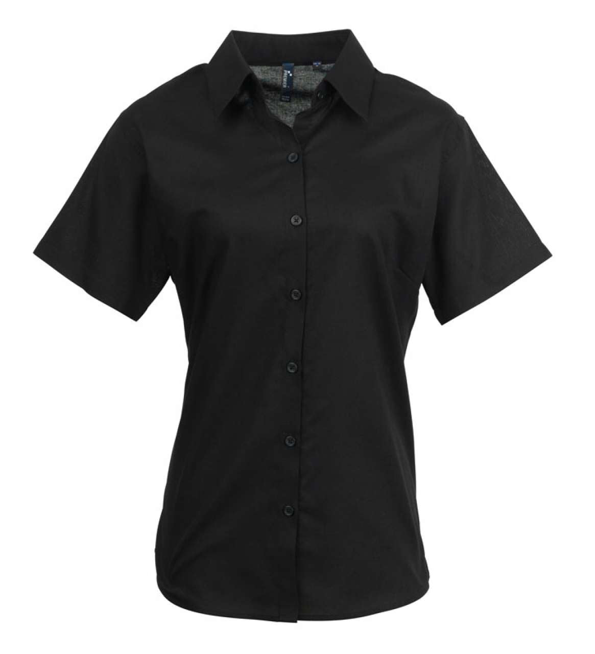WOMEN'S SHORT SLEEVE SIGNATURE OXFORD BLOUSE - Black - Main