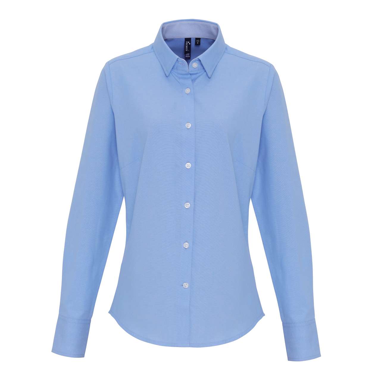 WOMEN'S COTTON RICH OXFORD STRIPES SHIRT - Oxford Blue - colorimageurl