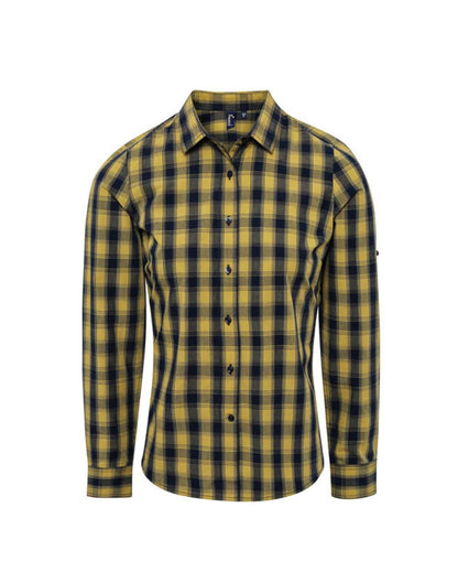 'MULLIGAN' CHECK - WOMEN'S LONG SLEEVE COTTON SHIRT - Camel/Navy - Additional