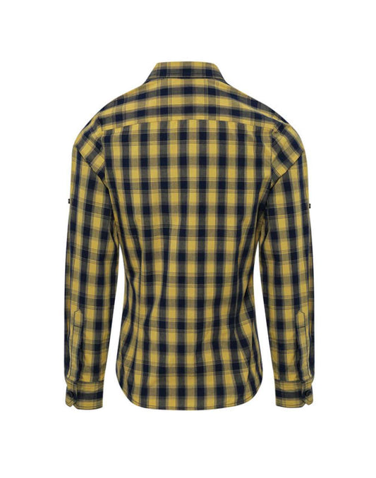 'MULLIGAN' CHECK - WOMEN'S LONG SLEEVE COTTON SHIRT - Camel/Navy - Main