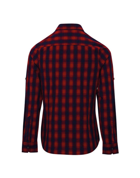 'MULLIGAN' CHECK - WOMEN'S LONG SLEEVE COTTON SHIRT - Red/Navy - Main
