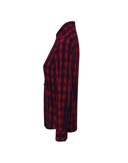 'MULLIGAN' CHECK - WOMEN'S LONG SLEEVE COTTON SHIRT - Red/Navy - Additional