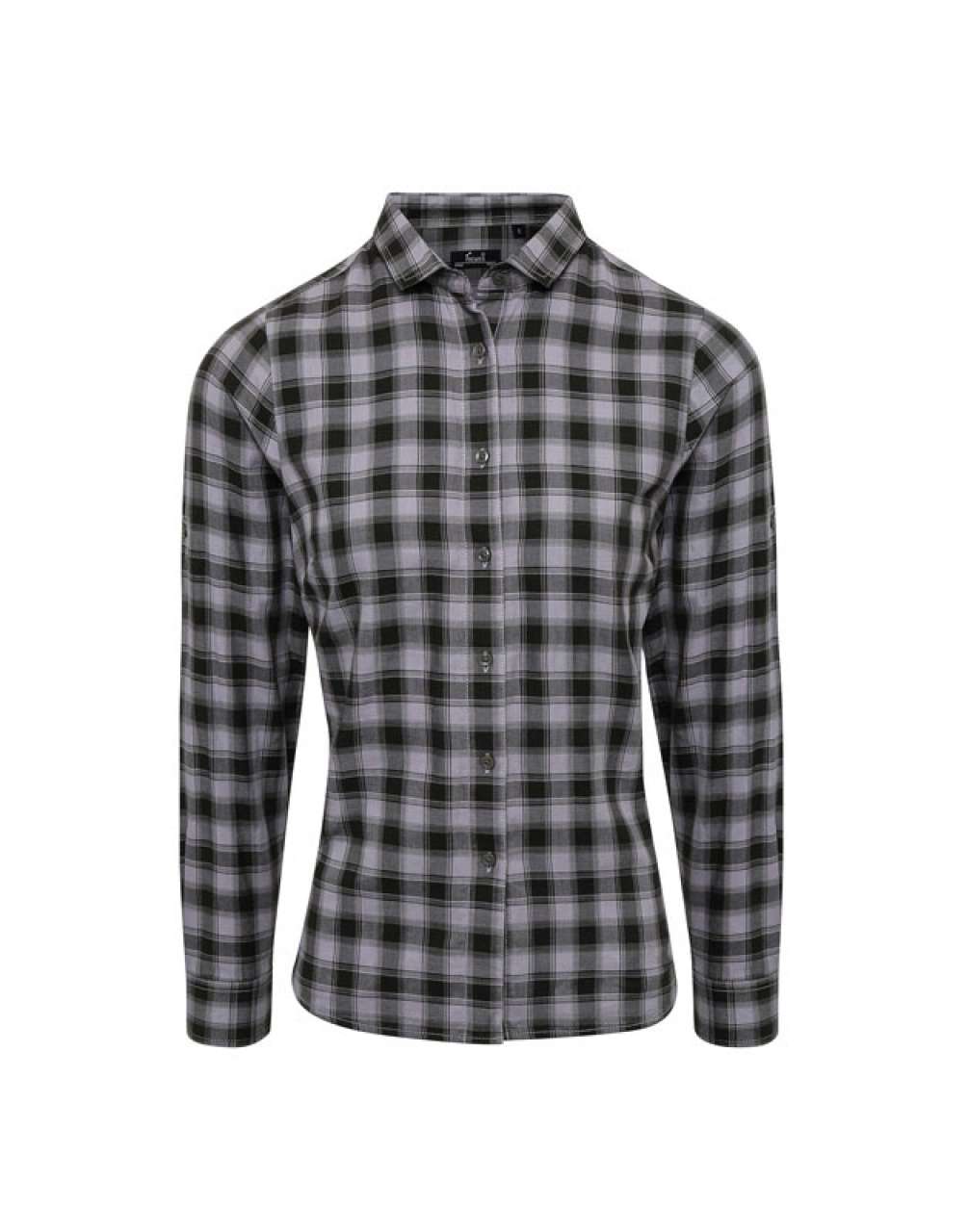 'MULLIGAN' CHECK - WOMEN'S LONG SLEEVE COTTON SHIRT - Steel/Black - Additional