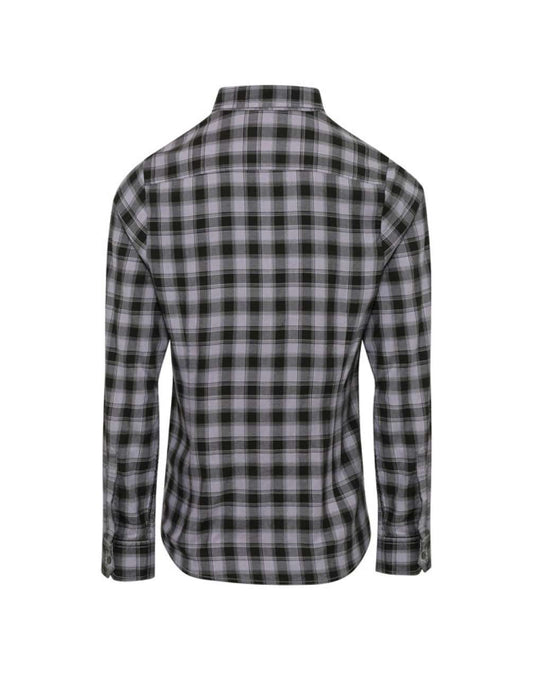 'MULLIGAN' CHECK - WOMEN'S LONG SLEEVE COTTON SHIRT - Steel/Black - Main