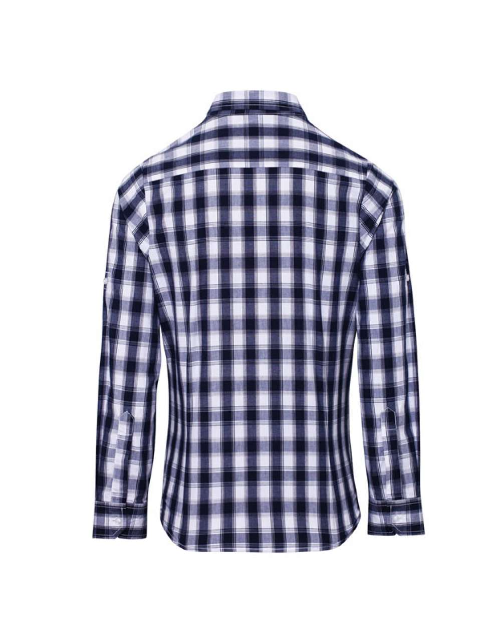 'MULLIGAN' CHECK - WOMEN'S LONG SLEEVE COTTON SHIRT - White/Navy - Main