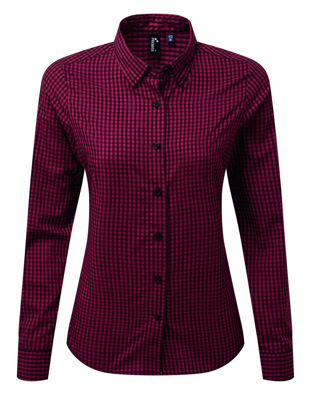 'MAXTON' CHECK WOMEN'S LONG SLEEVE SHIRT - Black/Red - Main