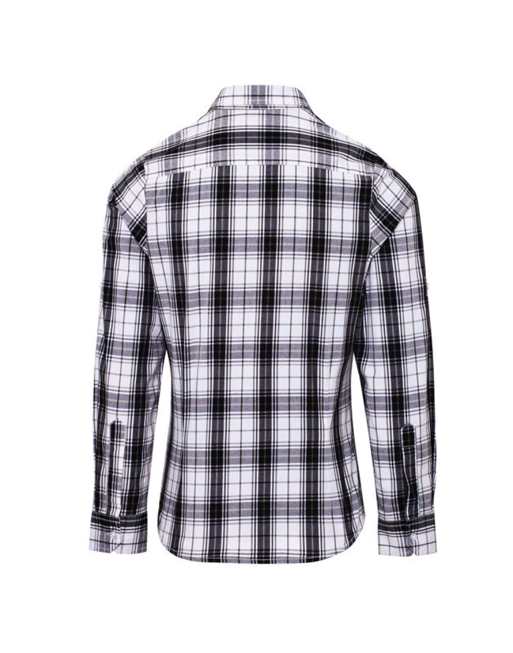 'GINMILL' CHECK - WOMEN'S LONG SLEEVE COTTON SHIRT - Black/White - Additional