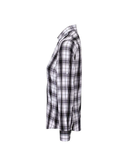 'GINMILL' CHECK - WOMEN'S LONG SLEEVE COTTON SHIRT - Black/White - Main