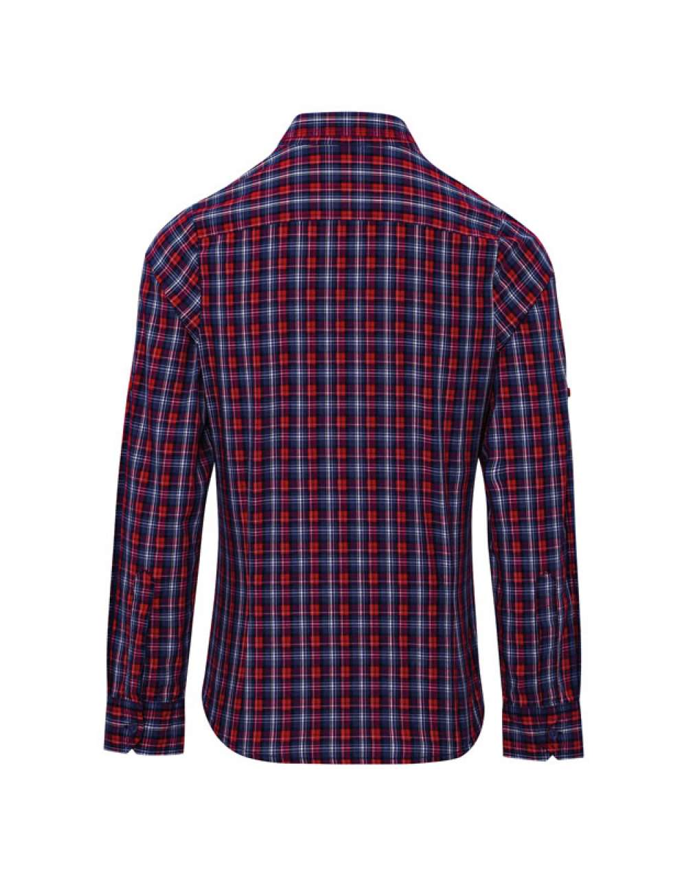 'SIDEHILL' CHECK - WOMEN'S LONG SLEEVE COTTON SHIRT - Navy/Red - Additional