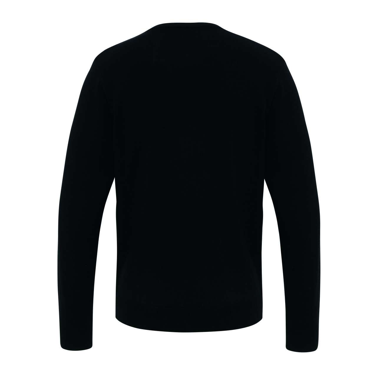 'ESSENTIAL' ACRYLIC MEN'S V-NECK SWEATER - Black - colorimageurl