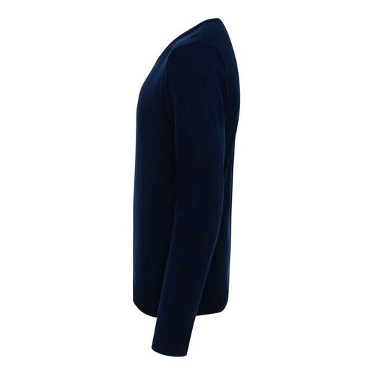 'ESSENTIAL' ACRYLIC MEN'S V-NECK SWEATER - Navy - colorimageurl