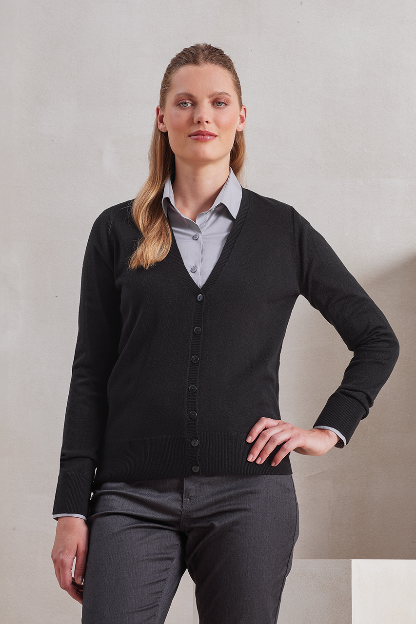 'ESSENTIAL' ACRYLIC WOMEN'S CARDIGAN - Navy - modelimageurl