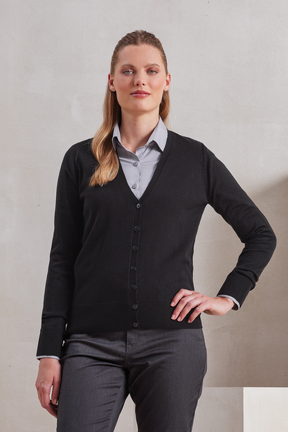 'ESSENTIAL' ACRYLIC WOMEN'S CARDIGAN - Navy - modelimageurl