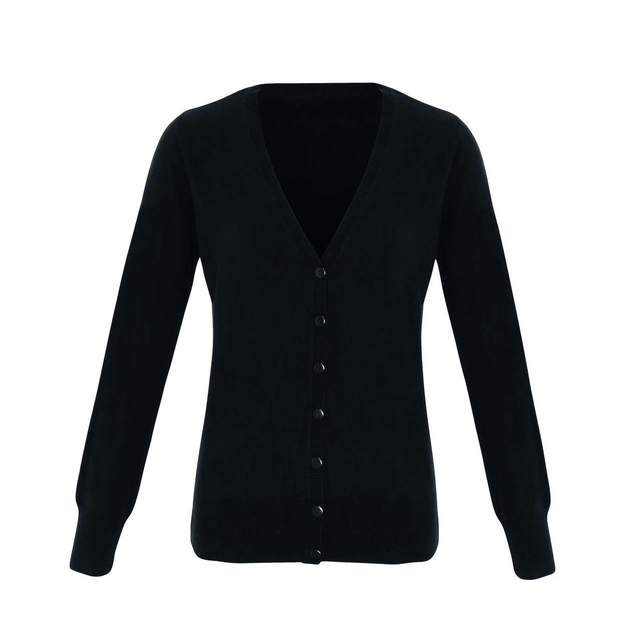 'ESSENTIAL' ACRYLIC WOMEN'S CARDIGAN - Black - colorimageurl