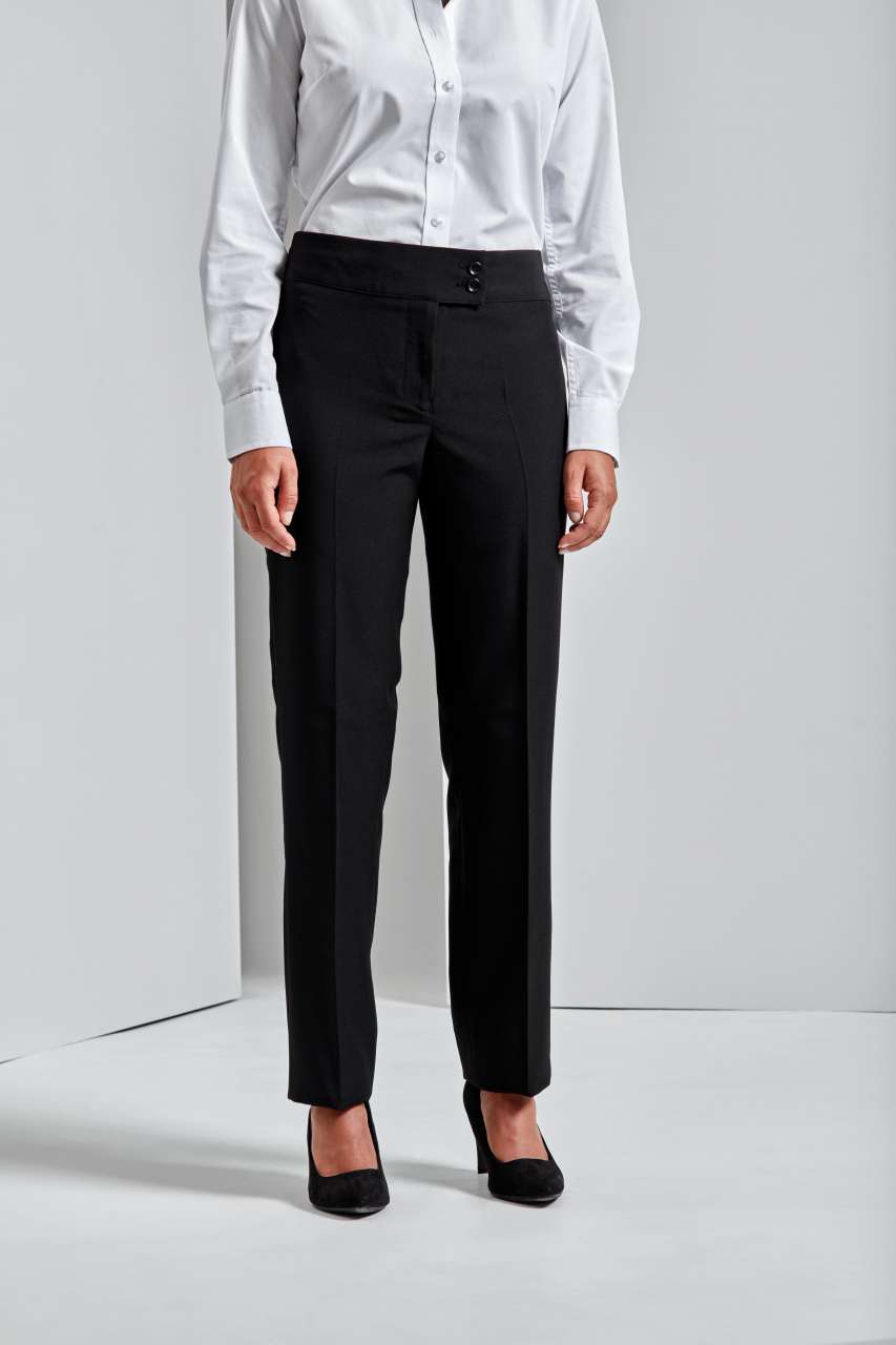 LADIES' 'IRIS' STRAIGHT LEG TROUSERS - Black - Additional