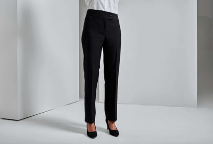 LADIES' 'IRIS' STRAIGHT LEG TROUSERS - Black - Additional