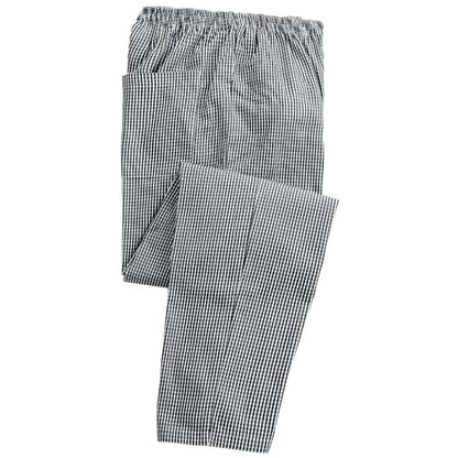 CHEF'S PULL-ON TROUSERS - Black/White Check - Main