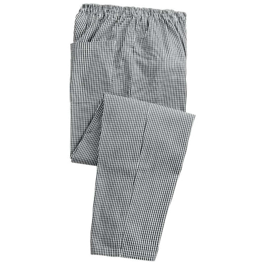 CHEF'S PULL-ON TROUSERS - Black/White Check - Main
