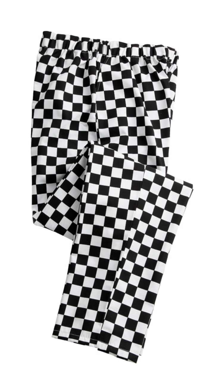 'ESSENTIAL' CHEF'S TROUSERS - Black/White Check - Main