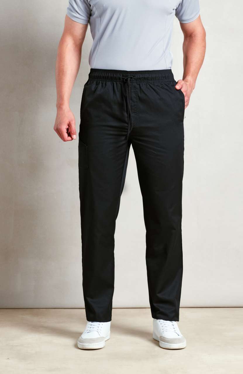 CHEF'S 'SLIM FIT' TROUSERS - Black - Model
