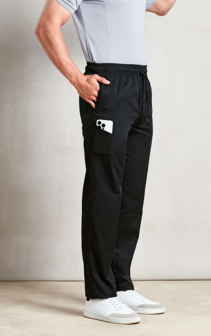 CHEF'S 'SLIM FIT' TROUSERS - Black - Additional