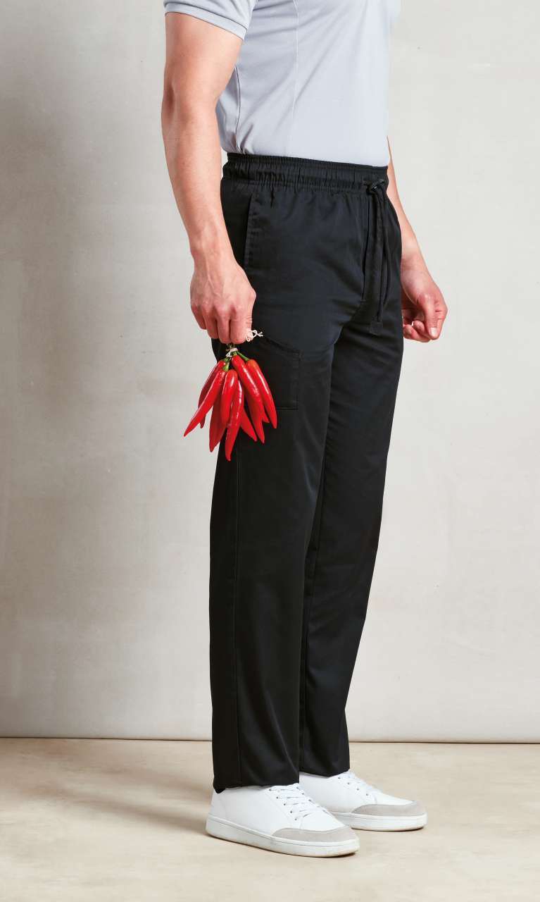 CHEF'S 'SLIM FIT' TROUSERS - Black - Additional