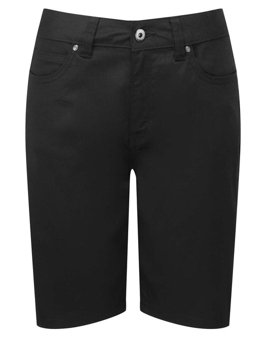 WOMEN'S PERFORMANCE CHINO SHORTS - Black - colorimageurl