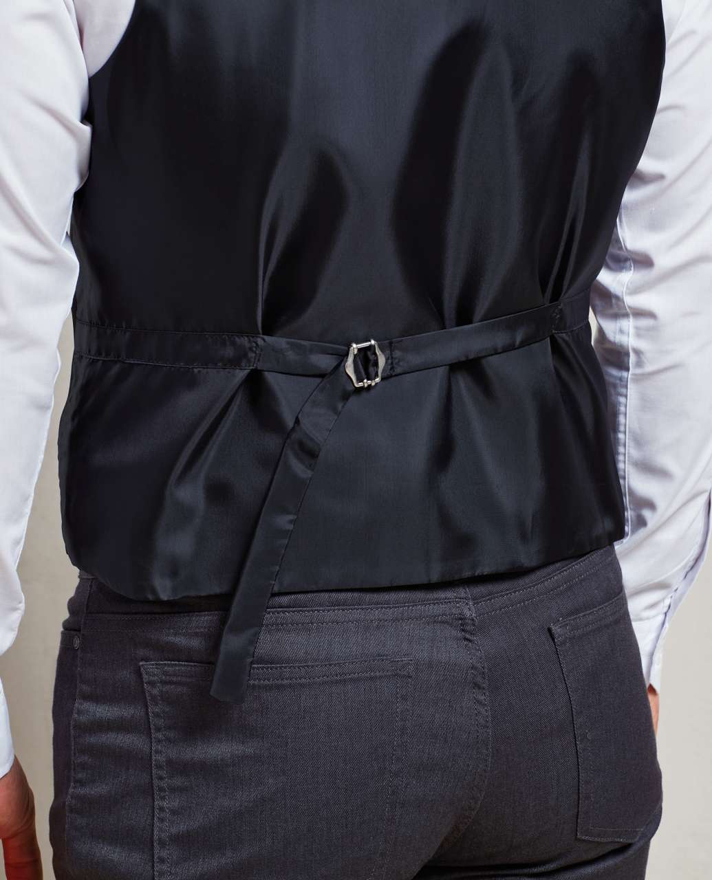 MEN’S LINED POLYESTER WAISTCOAT - Black - Additional