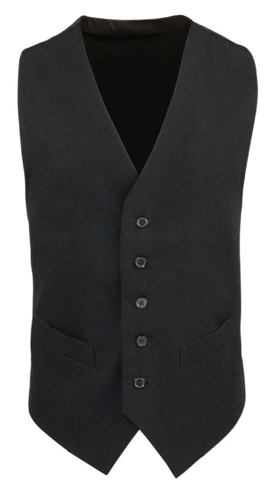 MEN’S LINED POLYESTER WAISTCOAT - Black - Main