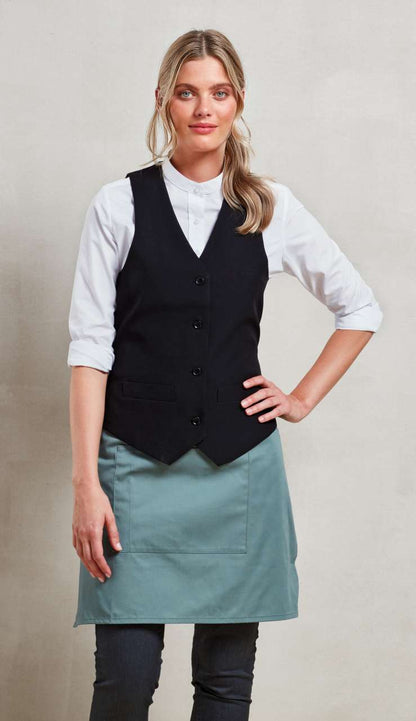 WOMEN'S LINED POLYESTER WAISTCOAT - Black - Model