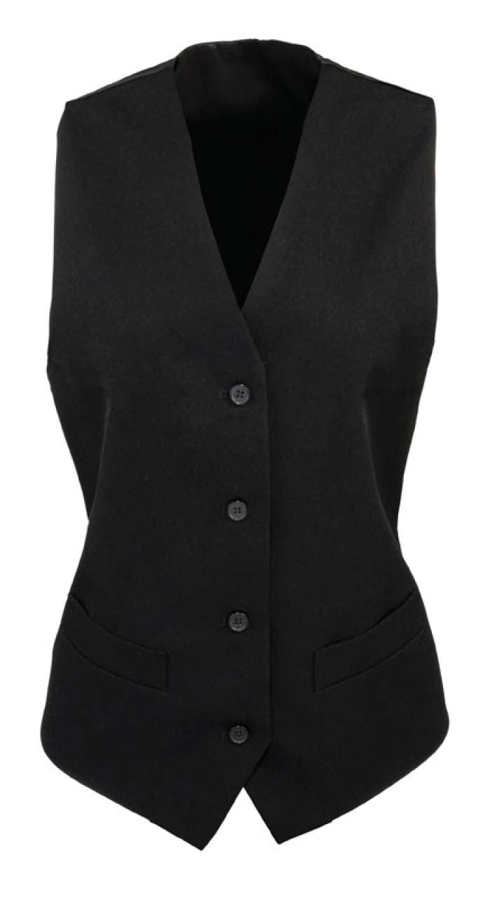 WOMEN'S LINED POLYESTER WAISTCOAT - Black - Main