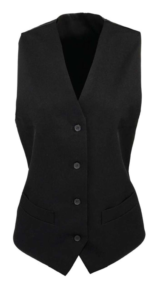 WOMEN'S LINED POLYESTER WAISTCOAT - Black - Main