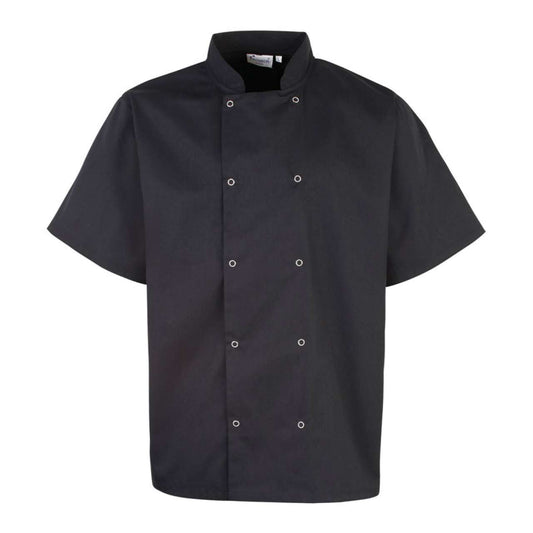 CHEF'S SHORT SLEEVE STUD JACKET - Black - Main
