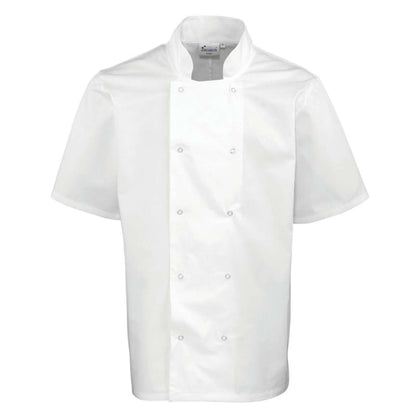 CHEF'S SHORT SLEEVE STUD JACKET - White - Additional