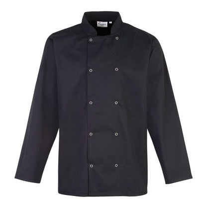 CHEF'S LONG SLEEVE STUD JACKET - Black - Main