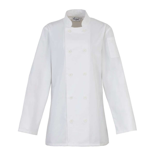 WOMEN'S LONG SLEEVE CHEF'S JACKET - White - Main