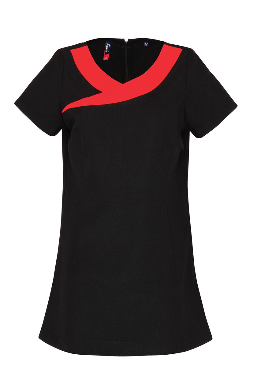 ‘IVY’ BEAUTY AND SPA TUNIC - Black/Hot Pink - Model