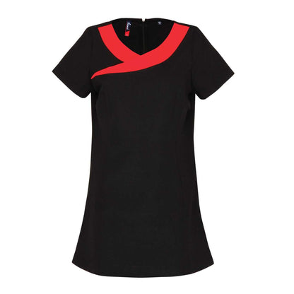 ‘IVY’ BEAUTY AND SPA TUNIC - Black/Strawberry Red - Main